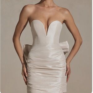 Oh Polly Cream Strapless Mini Dress